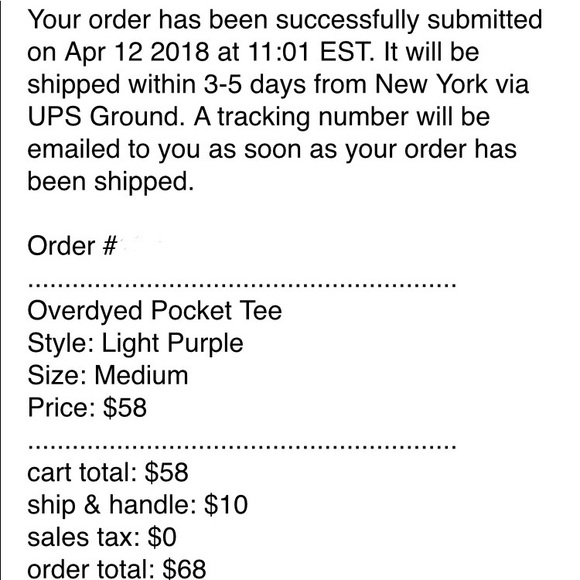 ❗️SOLD❗️Supreme overdyed pocket tee light purple - Picture 5 of 5